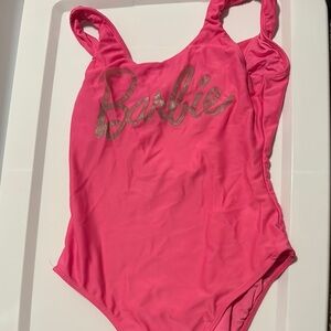 Barbie Pink One Piece Swimsuit with Gold Logo